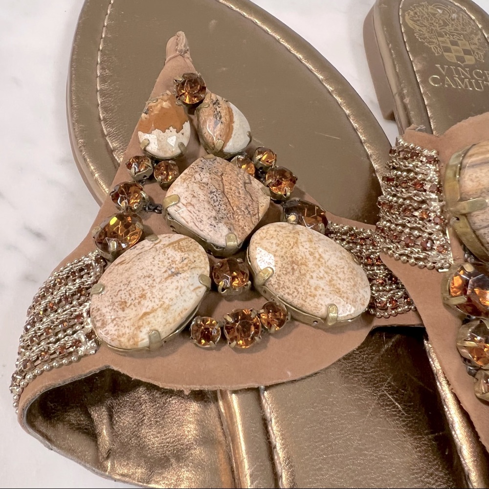 VINCE CAMUTO Sandals Malloy Gem Detail Cape Strap Thongs 9.5 - Picture 8 of 8